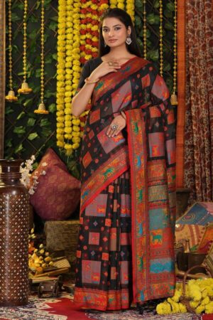 Astita KETHAL KOTA series 1001 to 1006 fancy designer linen Cotton fabric saree with wholesale saree with latkan in wholesale surat