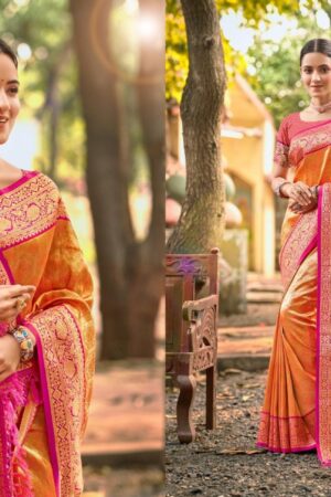 Bunawat Devyani SIlk-06 series 1001 to 1006 Sangam Prints Kanjivaram Silk Woven Work Traditional Saree in wholesale surat