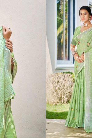 Bunawat Feeling series 1001 to 1006 Sangam Prints Linen Woven Work Traditional Saree in wholesale surat