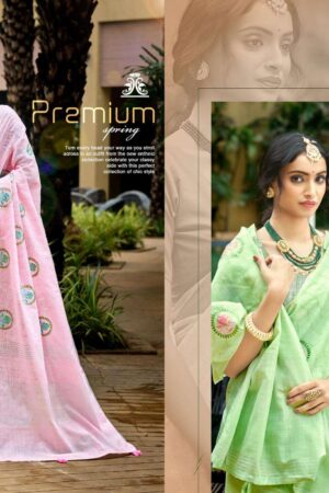 Bunawat Pramukh series 1001 to 1006 Sangam Prints Linen Woven Work Traditional Saree in wholesale surat
