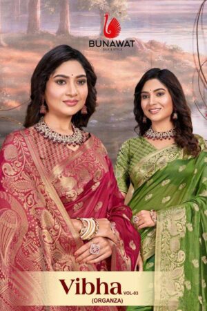 Bunawat Vibha Vol-3 series 1001-1006 organza wholesale saree