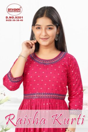dt devi raisha 9021 vetican readymade fancy combo kids kurti in wholesale surat