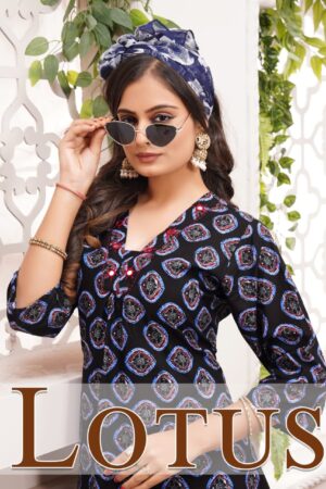 Hiaara Lotus Vol-1 Heavy Cotton Printed With Hand Work Anarkali Style Kurti in wholesale surat