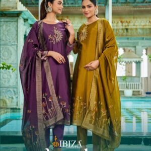 ibiza aurelia series 16050 to 16053 banglory silk jacquard stylish salwar kameez in wholesale surat