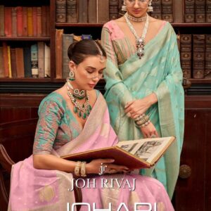 joh rivaaj johari series 1601-1609 viscose dola silk hit design best saree in wholesale surat