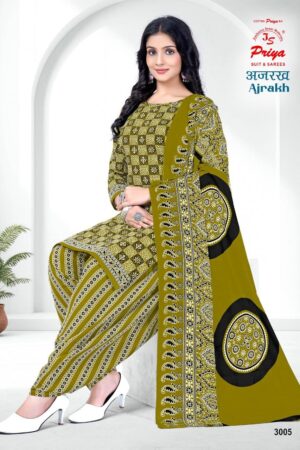 Js Priya ajrakh Vol-3 series 3001 to 3010 Pure Heavy Cotton Print salwar kameez in wholesale surat