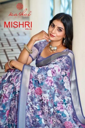 kashvi creation mishri vol 2 series 201 to 208 dull moss gorgeous look saree in wholesale surat