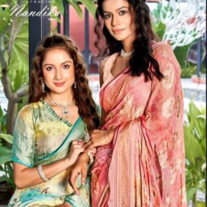 kashvi creation nandika series 101 to 108 dull moss brasso gorgeous look sarees in wholesale surat