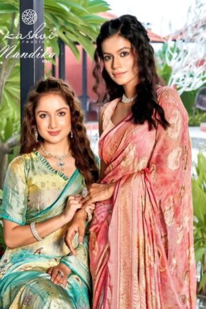 kashvi creation nandika series 101 to 108 dull moss brasso gorgeous look sarees in wholesale surat