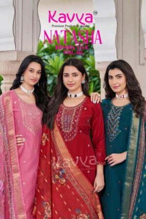 kavya natasha vol 5 series 5001 to 5010 roman silk readymade stylish suit in wholesale surat