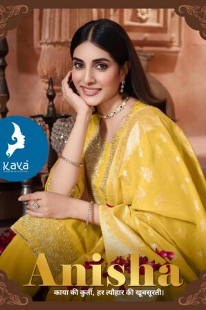 kaya launch anisha series 01 to 06 chanderi jacquard readymade pretty suit in wholesale surat
