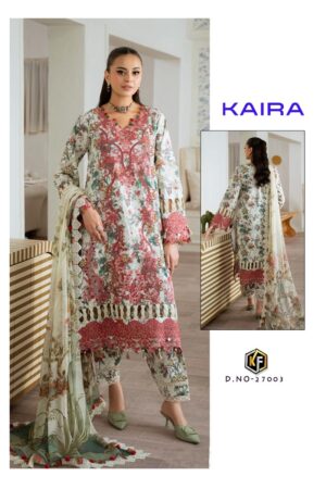Keval Kaira Vol-27 series 27001 to 27006 Pure Heavy Lawn Cotton Print Karachi style salwar kameez in wholesale surat