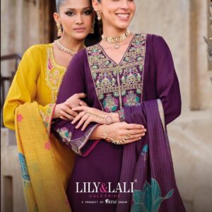 lily & lali deepika series 27221 to 27224 silk readymade party wear suit in wholesale surat