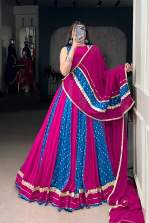 lnb1692 rayon half saree readymade navratri lehenga blouse with dupatta in wholesale surat