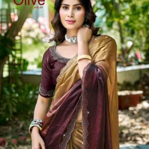 lt fashion olive vol 1 series 101 to 106 malai silk casual sarees in wholesale surat