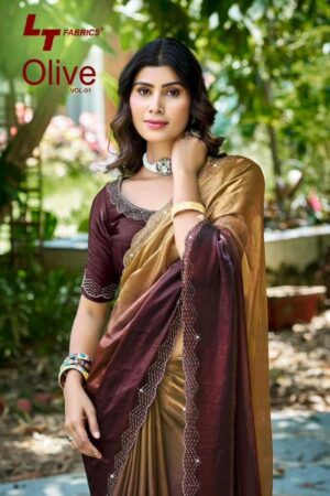 lt fashion olive vol 1 series 101 to 106 malai silk casual sarees in wholesale surat