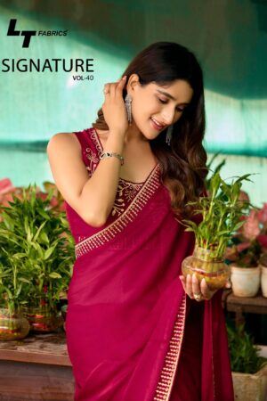 lt fashion signature vol 40 series 4001 to 4006 malai silk saree in wholesale surat