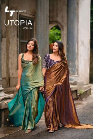 lt fashion utopia vol 14 series 1401 to 1406 malai silk best saree in wholesale surat