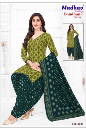 Madhav Bandhani Vol-5 series 5001 to 5010 Pure Heavy Cotton Print salwar kameez in wholesale surat