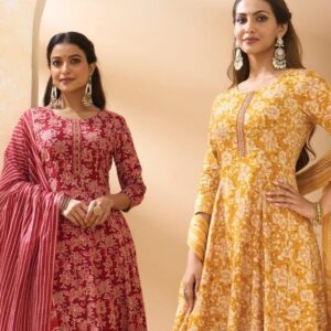 mcm lifestyle anarkali vol 8 series 801 to 810 cotton readymade big size gowns in wholesale surat