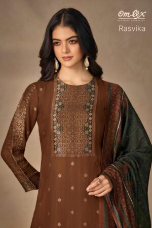 omtex rasvika series 8231A to 8231D muslin jacquard hit design suit in wholesale surat