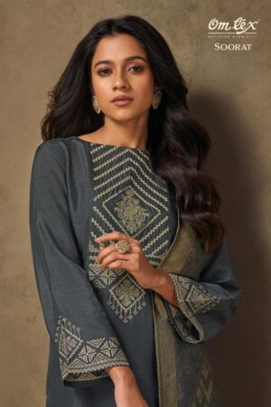 omtex soorat series 8521A to 8521B rubina silk embroidery work stylish salwar kameez in wholesale surat