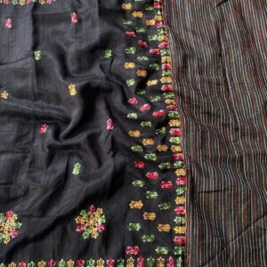 pr 1008 jute tussar kashmiri embraided saree wholesale surat