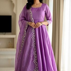 pr dvd 5101 candi cruss silk readymade stylish anarkali gown with dupatta in wholesale surat