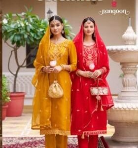 rangoon hemani series 10021 to 10024 silk satin attractive look readymade suit in wholesale surat