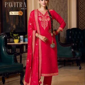 rangoon pavitra vol 3 series 10131 to 10132 silk karwa festive look readymade salwar kameez