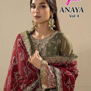 sajida designer anaya vol 4 series 1119 to 1121 readymade fox georgette readymade big size pakistani suit in wholesale surat
