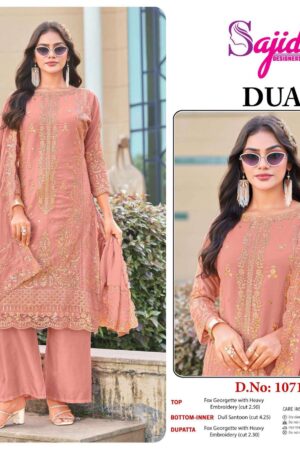 sajida designer dua 1071 georgette pakistani readymade big size suit in wholesale surat