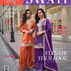sayuri designer swati series 5846 to 5849 viscose simar jacquard silk readymade plazzo suit in wholesale surat