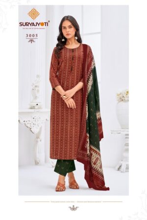 SuryaJyoti Paridhi Vol-03 series 3001 to 3010 Pure Cotton Printed salwar kameez in wholesale surat