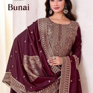 tanishk bunai series 601 to 604 viscose muslin jacquard gorgeous look suit in wholesale surat