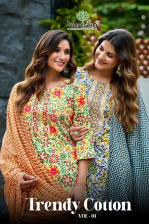vaniska colourpix trendy cotton vol 1 series 1001 to 1006 cotton readymade big size pretty suit in wholesale surat