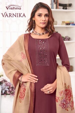 vishnu vernika series 41001 to 41012 jamdani silk pretty look suits in wholesale surat