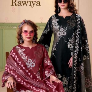zulfat designer rawiya series 677001 TO 677004 jam satin pakistani full stitch plus size suit in wholesale surat