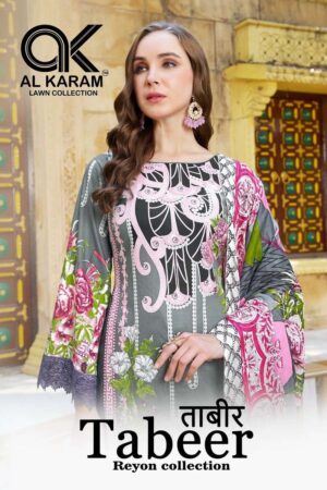 Alkaram tabeer vol-1 series 1001-1006 viscose rayon wholesale suit
