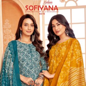 Balaji Sofiyana Vol-15 series 15001 to 15012 Heavy Indo Cotton Printed Readymade With Lining suit in wholesale surat