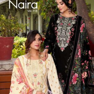 belliza designer naira vol 118 series 903001 to 903008 cotton readymade plus size pakistani suits in wholesale surat