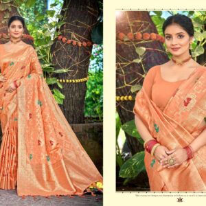 BUNAWAT Anuradha series 1001 to 1006 Havy Assam Silk With Meena Woven Work Saree in wholesale surat