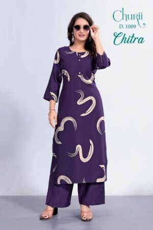 churii chitra series 1001 to 1012 vatican print readymade stylish combo kurti with pant in wholesale surat