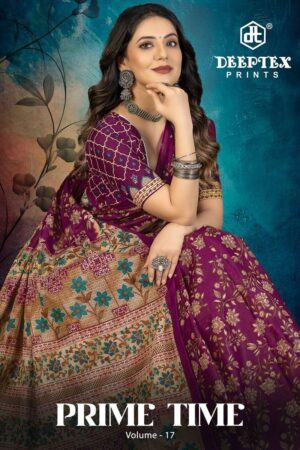Deeptex Prime Time Vol-17 series 1701 to 1710 Pure Cotton Printed Cotton Saree in wholesale surat