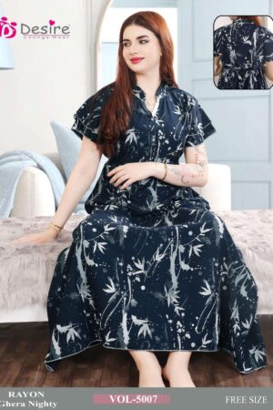 desire vol 5001-5007 readymade fancy rayon ghera combo nighty in wholesale surat