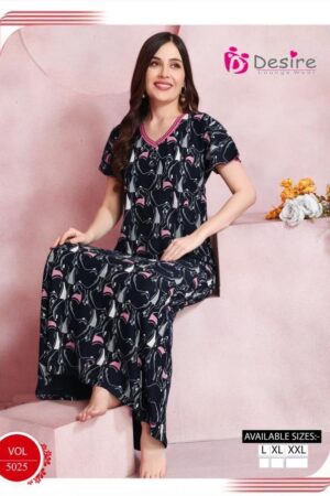 desire vol 5025 hit design hosiery full stitch combo nighty in wholesale surat