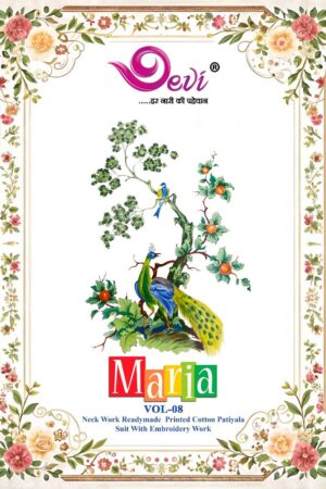Devi Maria Vol-8 series 8001 to 8012 Heavy Indo Cotton Printed With Embroidery Readymade With Lining suit in wholesale surat