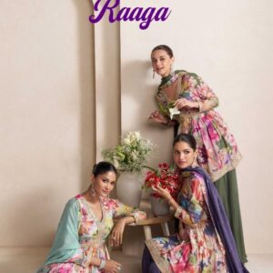 gulkayra designer raaga series 7593 to 7595 readymade unique chinon plazzo suit in wholesale surat