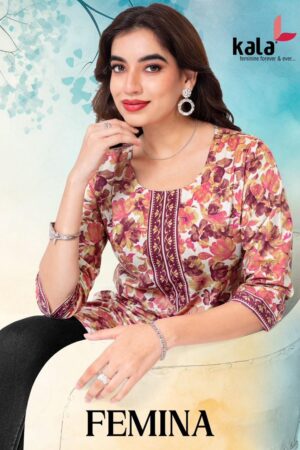 Kala Femina Vol-1 series 8501 to 8510 Pure Cotton Printed Short Tops in wholesale surat