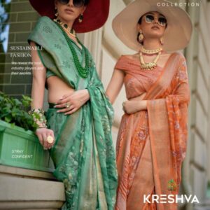 kreshva harmony series 4323 TO 4326 georgette pretty look sarees in wholesale surat